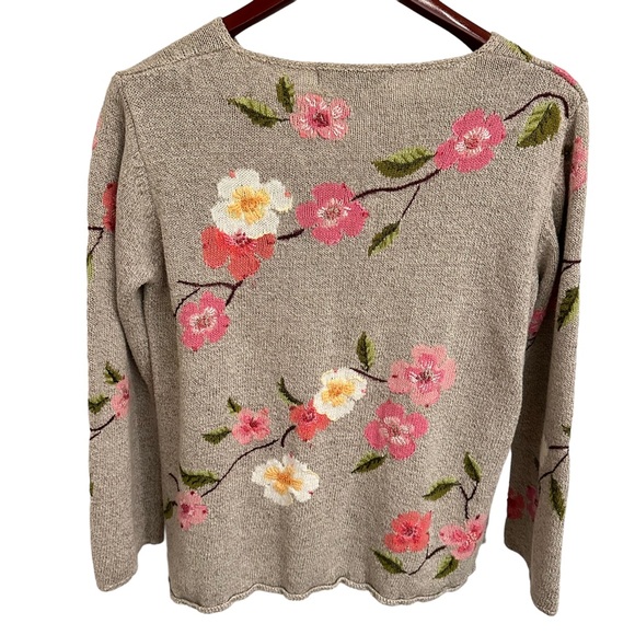David Brooks Embroidered Floral Sweater L - Picture 2 of 6